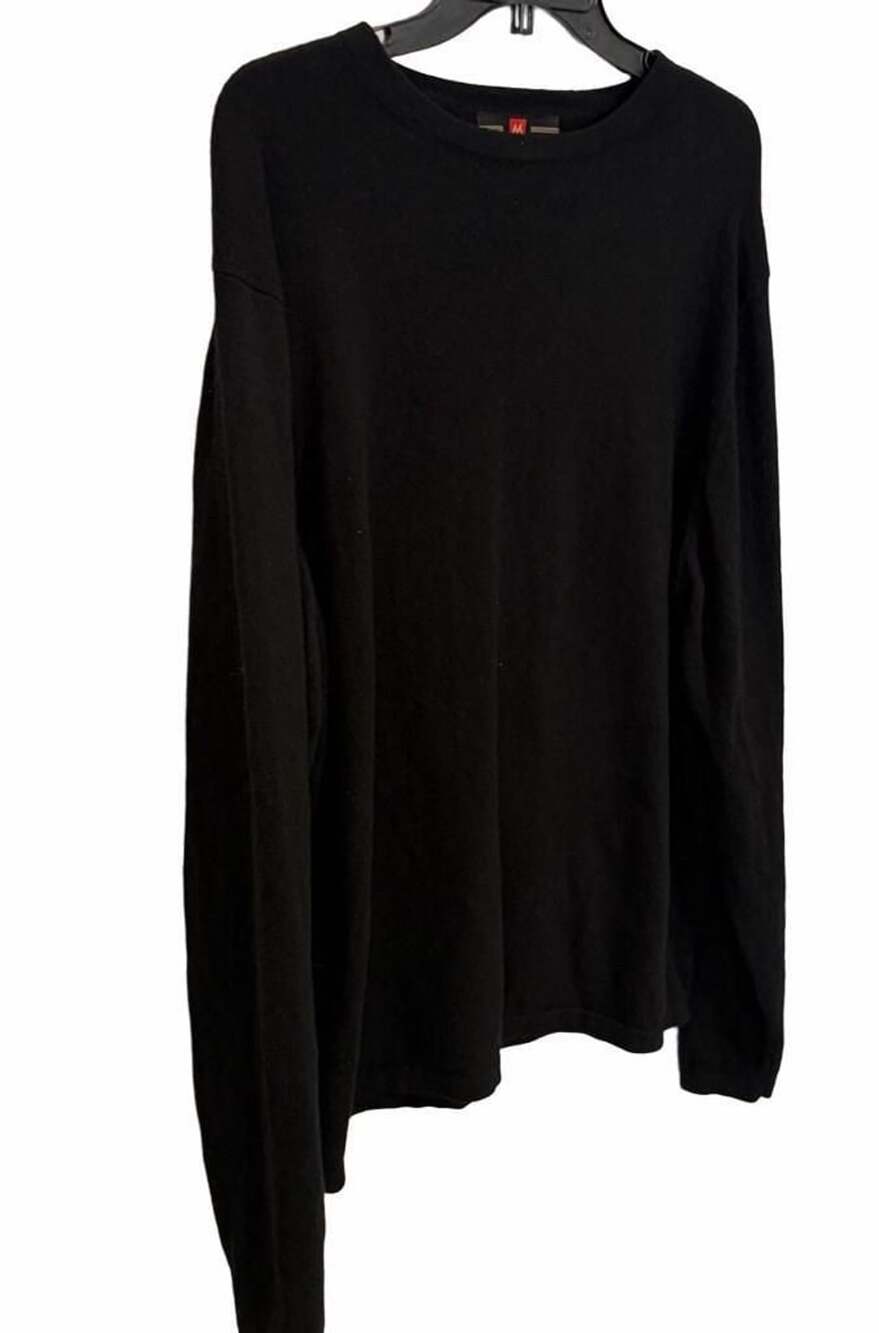 Member's Mark Cashmere Crew Neck Sweater Size L Black Long Sleeve Minimalist